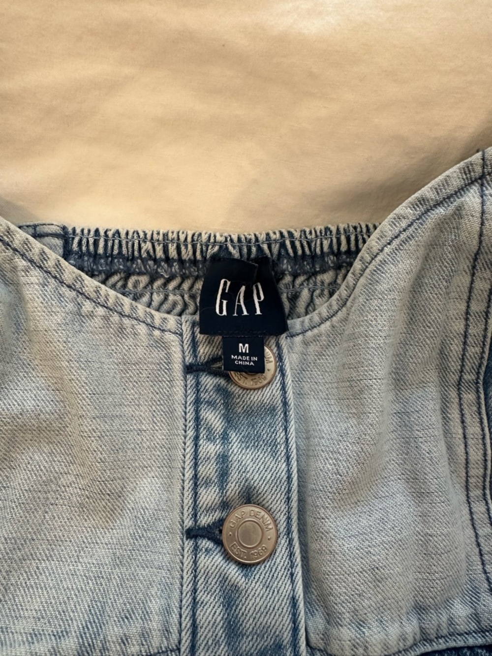 GAP Light & Medium Blue Denim Button-Front Tank - Picture 4 of 5